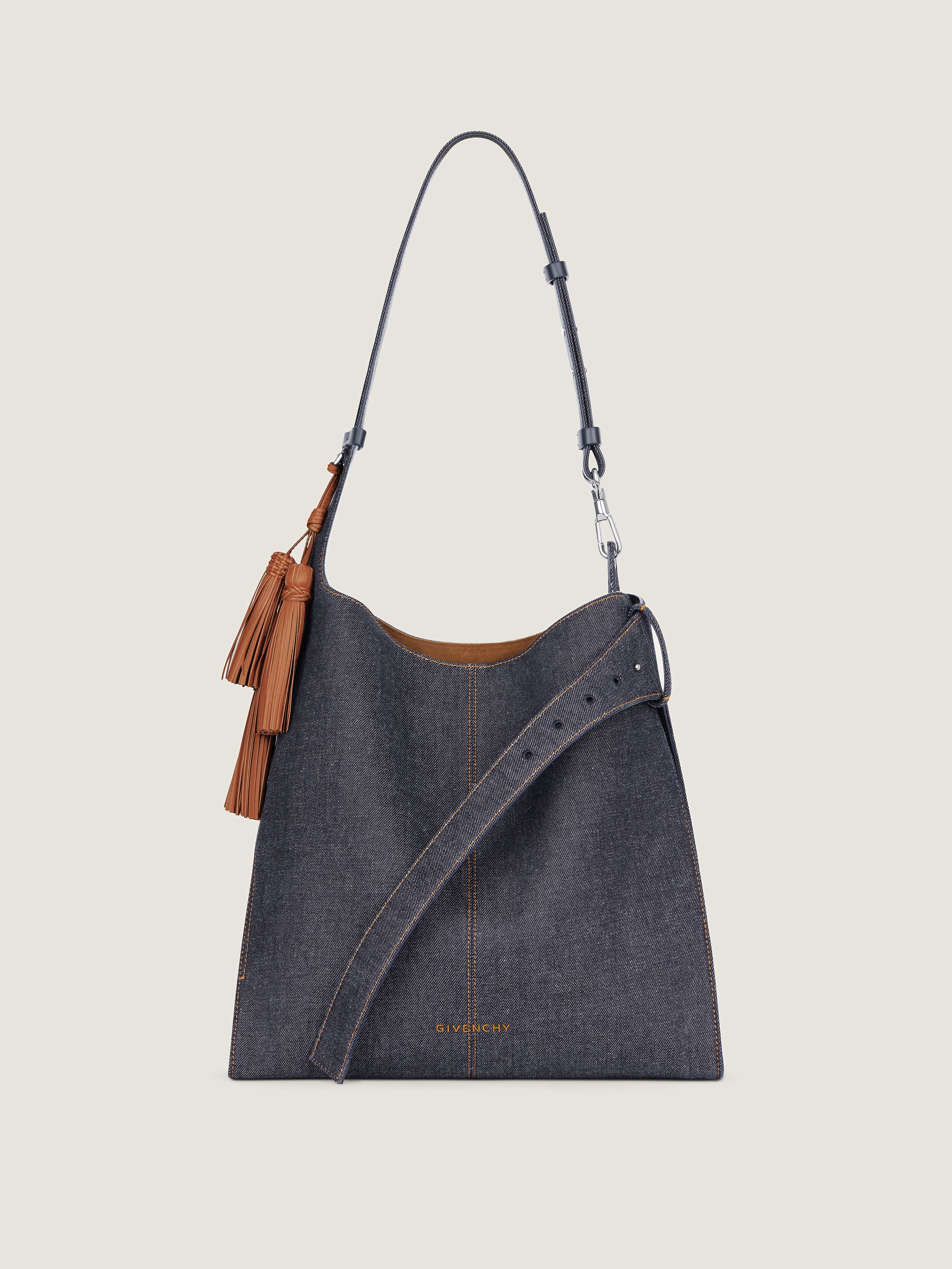 Medium Belted Hobo bag in denim